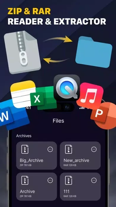 Unzip - Zip, RaR Files Opener スクリーンショット