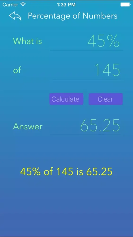 Percentage Calci Ekran Görüntüleri