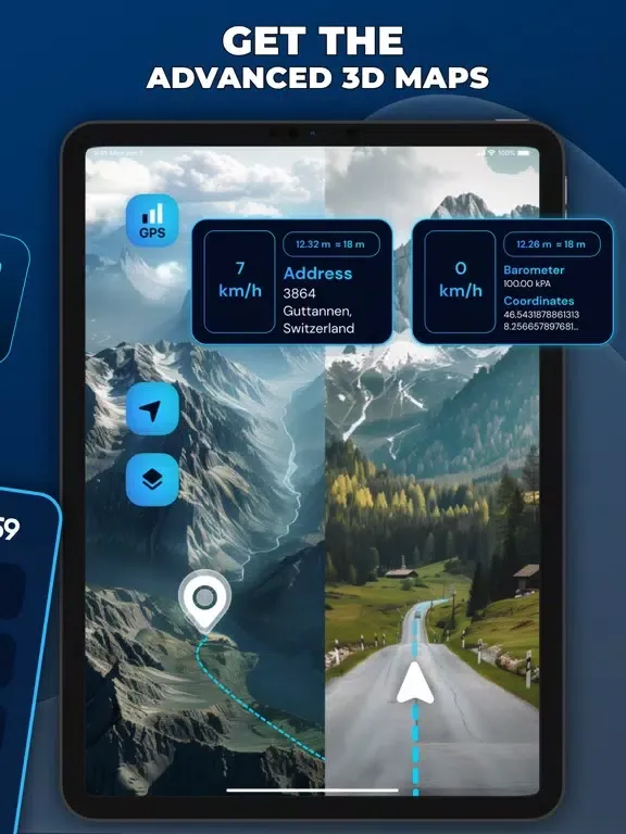ภาพหน้าจอของ Altimeter: Compass & GPS Maps iPad 