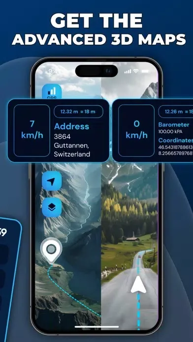 ภาพหน้าจอของ Altimeter: Compass & GPS Maps