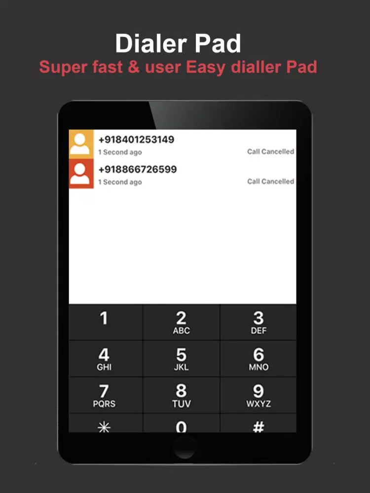 Smart And Easy Dialler Pad iPad  Screenshots