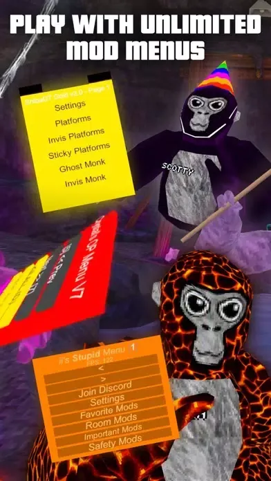 Ảnh chụp màn hình của Mods Menu for Gorilla Tag