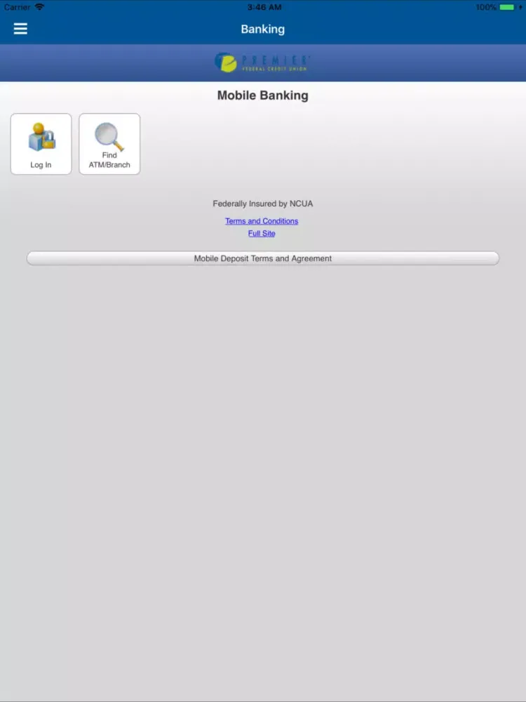 Zrzuty ekranu Premier Federal Credit Union iPad 