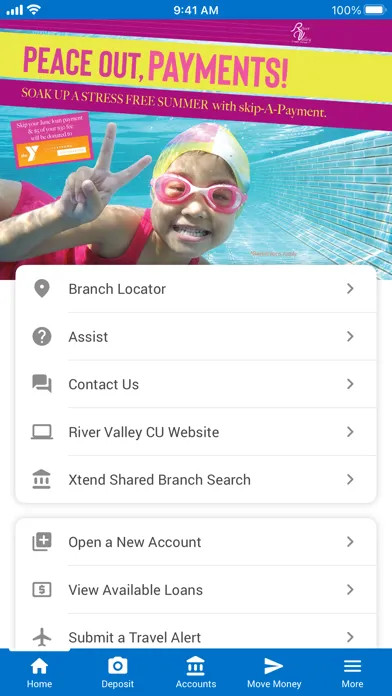 Ảnh chụp màn hình của River Valley Credit Union