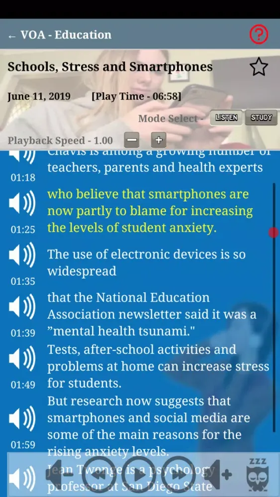 Tangkapan skrin Easy English with VOA (Lite)