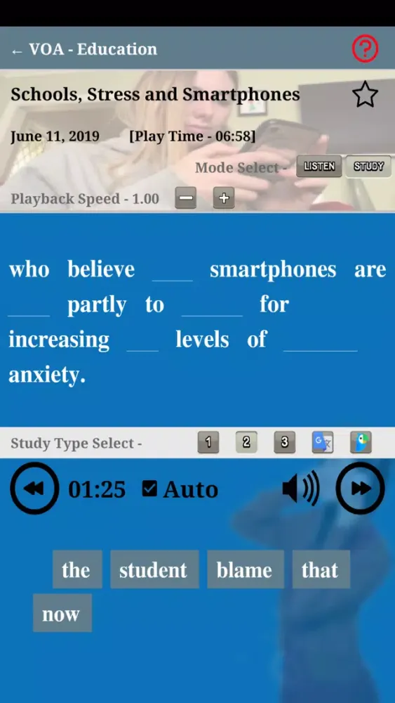 Tangkapan skrin Easy English with VOA (Lite)