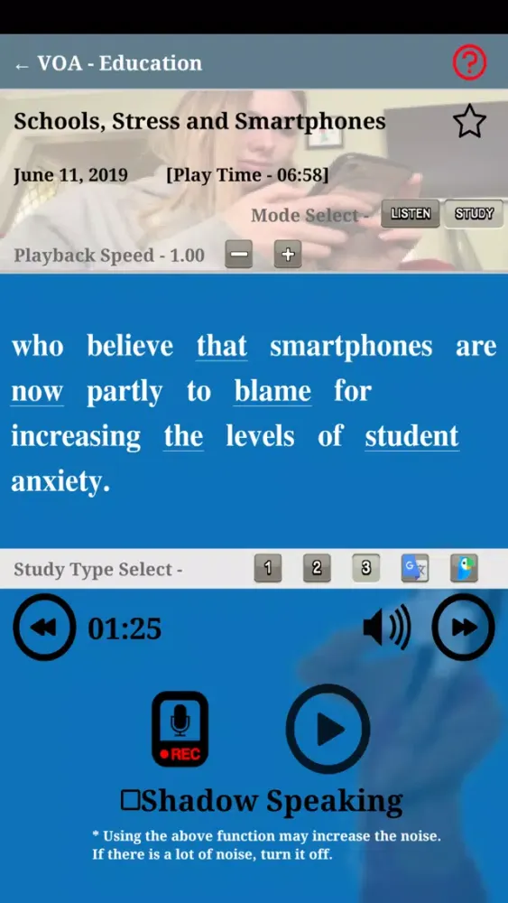 Tangkapan skrin Easy English with VOA (Lite)