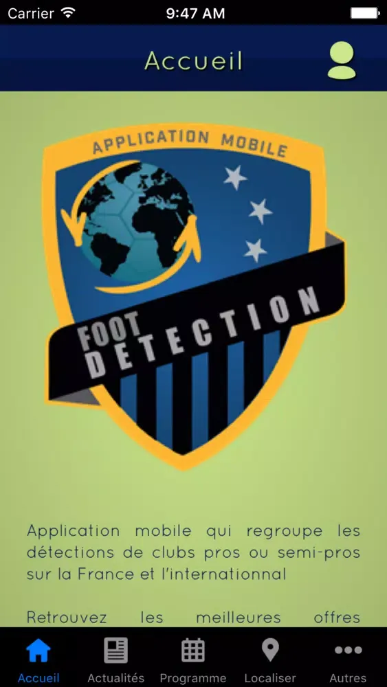 Captures d'écran de football détection