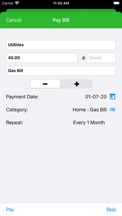 Captures d'écran de myBill$ Lite