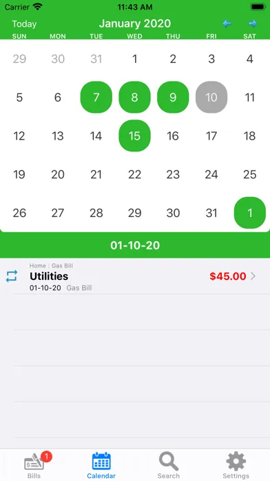Captures d'écran de myBill$ Lite