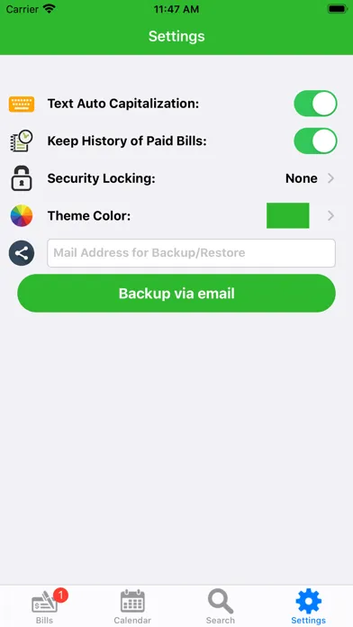 Captures d'écran de myBill$ Lite