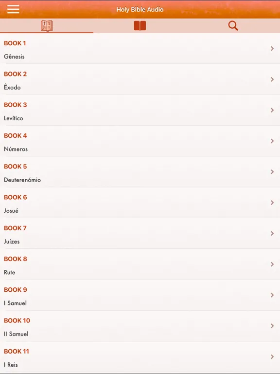 Tangkapan skrin Portuguese Bible Audio mp3 Pro iPad 