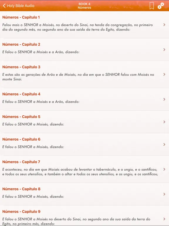Tangkapan skrin Portuguese Bible Audio mp3 Pro iPad 