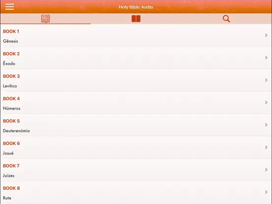 Tangkapan skrin Portuguese Bible Audio mp3 Pro iPad 