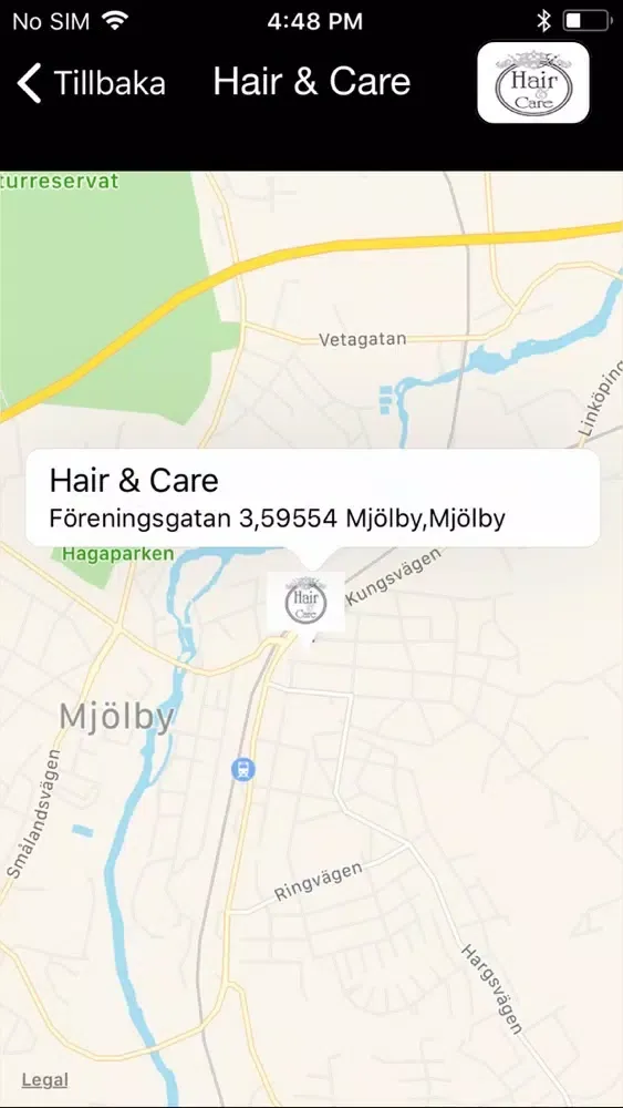 Tangkapan skrin Hair & Care Mjölby