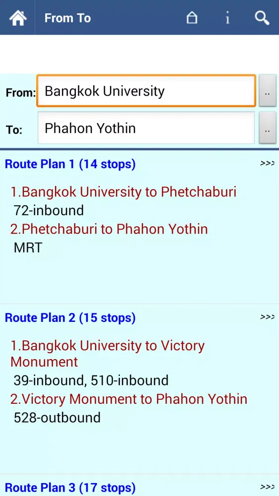 Bangkok Transit Info Screenshots