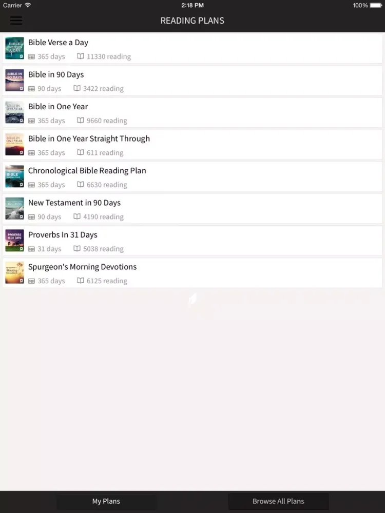 Скриншоты MyBible.com iPad 