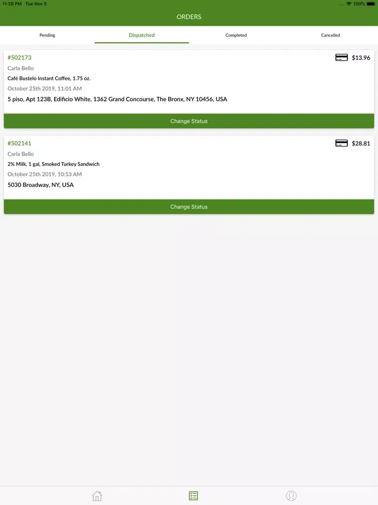 Tangkapan layar My Bodega Online - Merchant iPad 