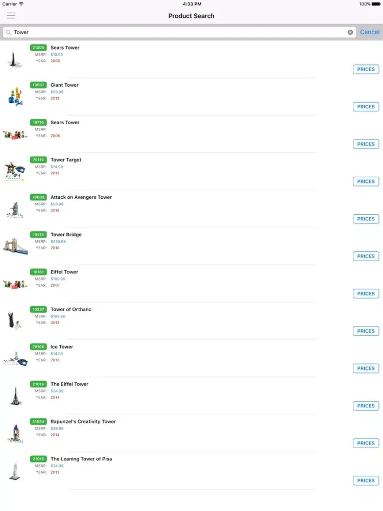 Zrzuty ekranu MyBrickDeal - Find Best LEGO Deals iPad