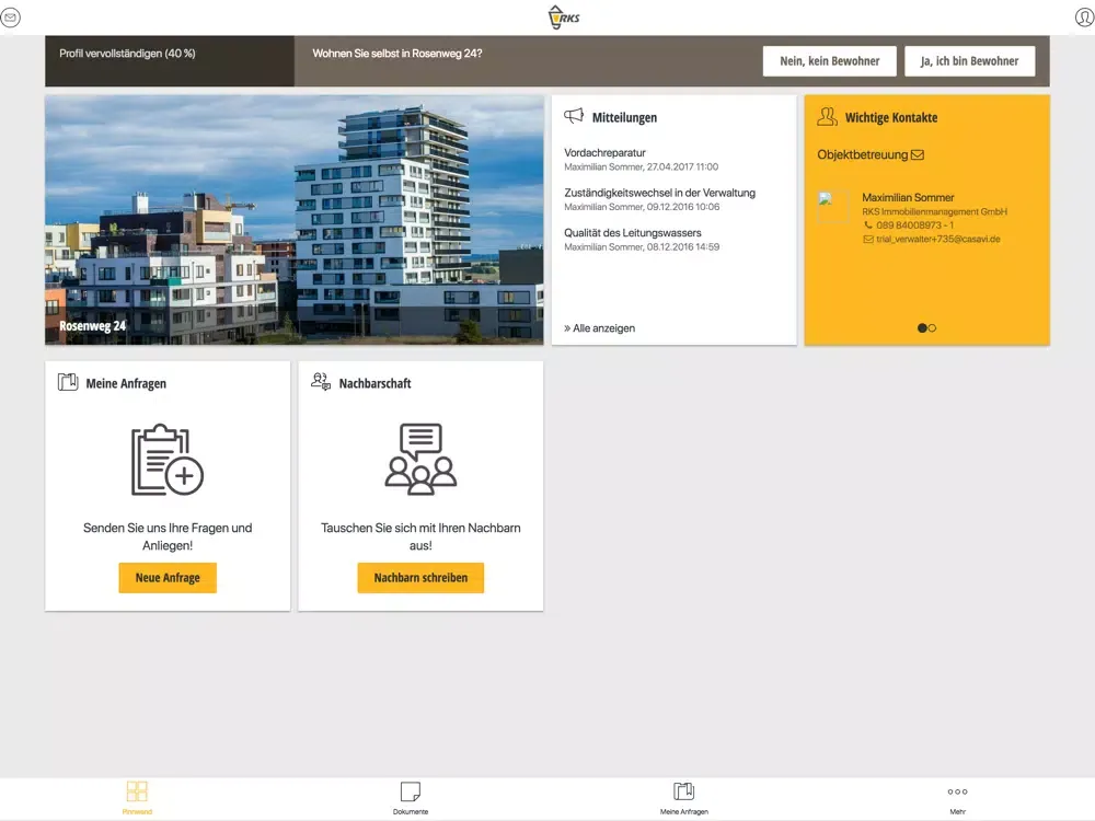 RKS Immobilienmanagement iPad  Screenshots