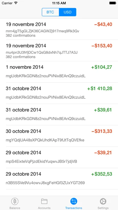 Mycelium Bitcoin Wallet Screenshots
