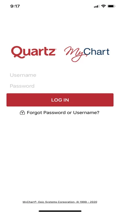 Ảnh chụp màn hình của Quartz MyChart
