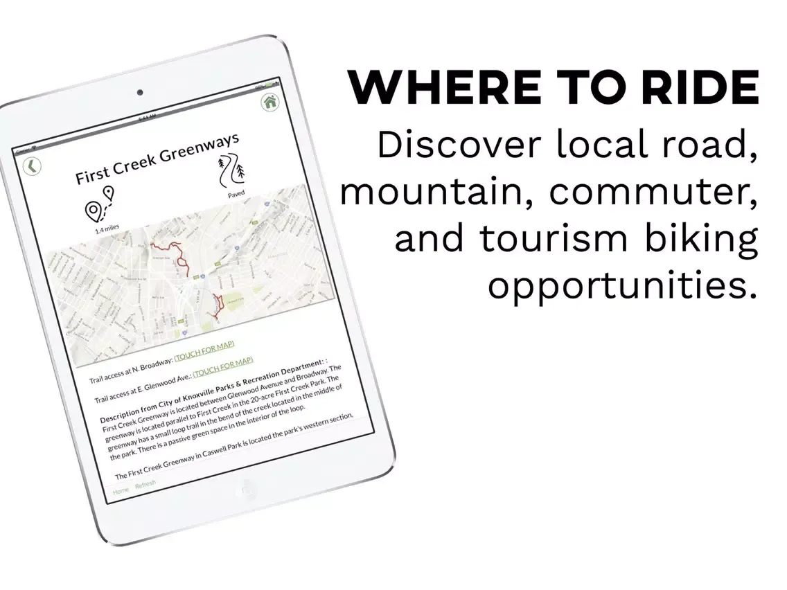 Tangkapan layar My City Bikes Knoxville iPad 