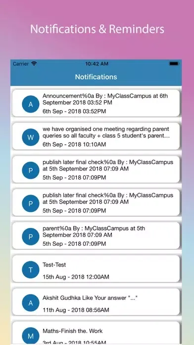 Capturas de tela do Teacher's App