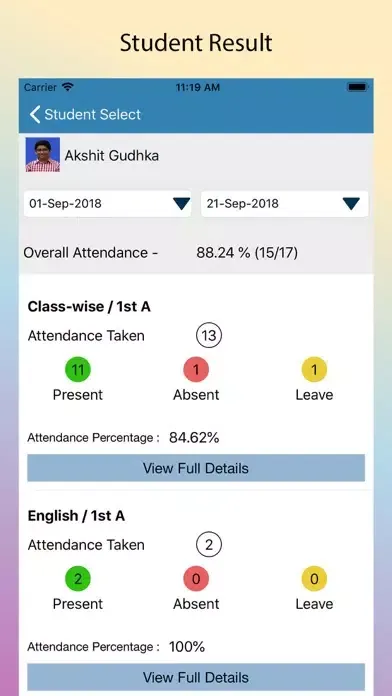 Capturas de tela do Teacher's App