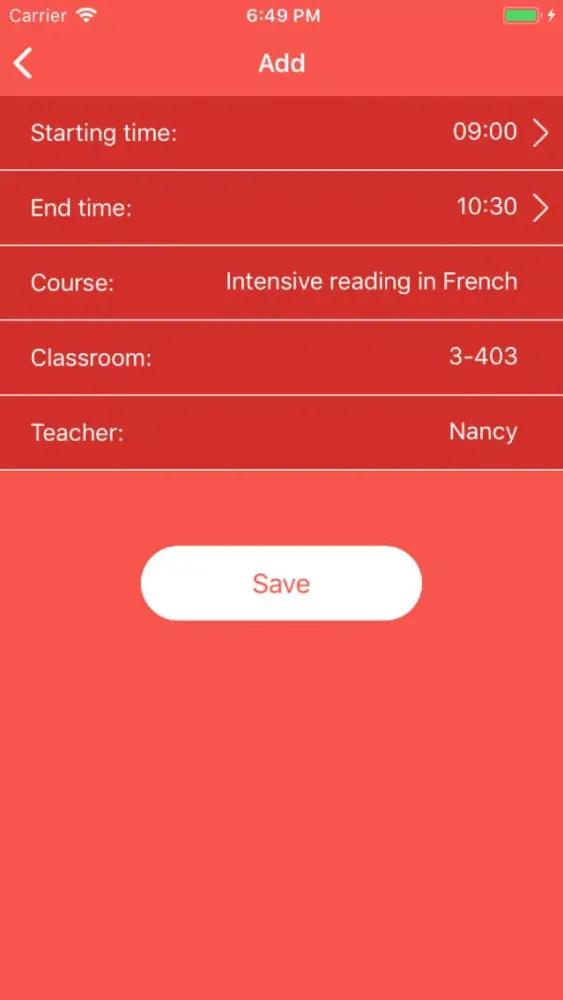 Capturas de tela do My Class Schedule-Easy study