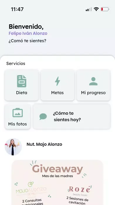 Capturas de pantalla de Nutrición Majo Alonzo