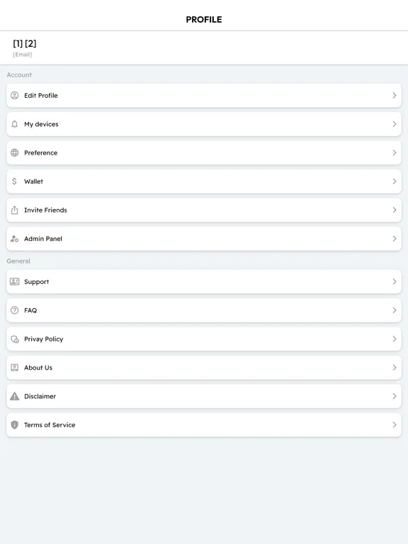 Ảnh chụp màn hình của Propriofind iPad 