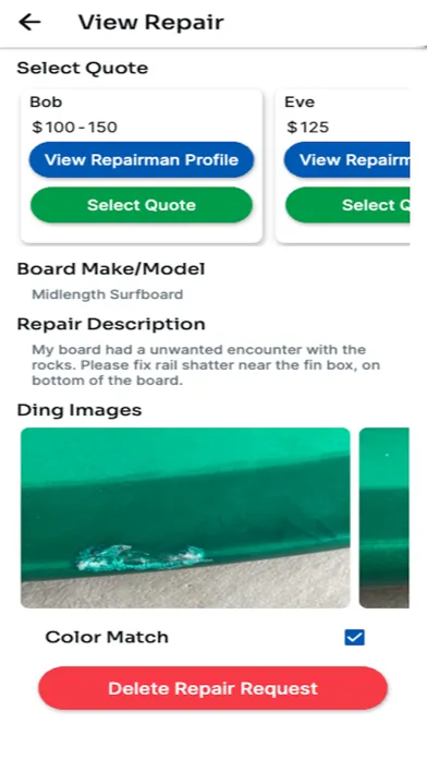 Capturas de tela do Rogue Wave Surfboard Repairs