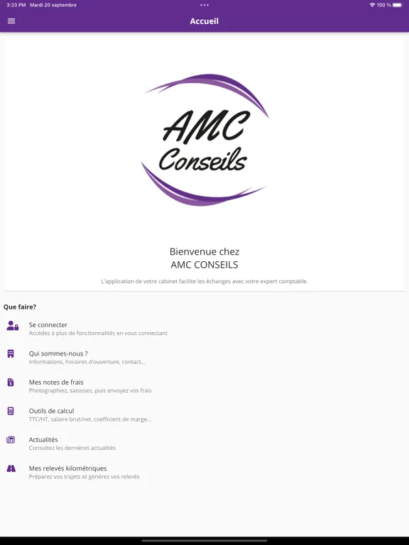 Screenshot di AMC CONSEILS Expert-comptable iPad 