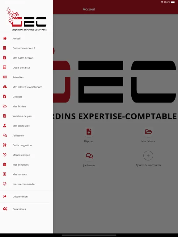 Captures d'écran de Desjardins Expert Comptable iPad 