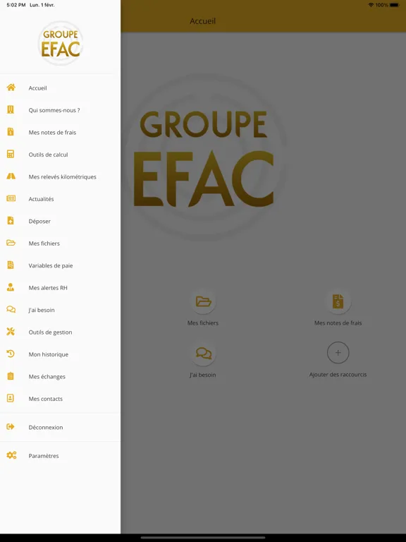 Captures d'écran de EFAC iPad 