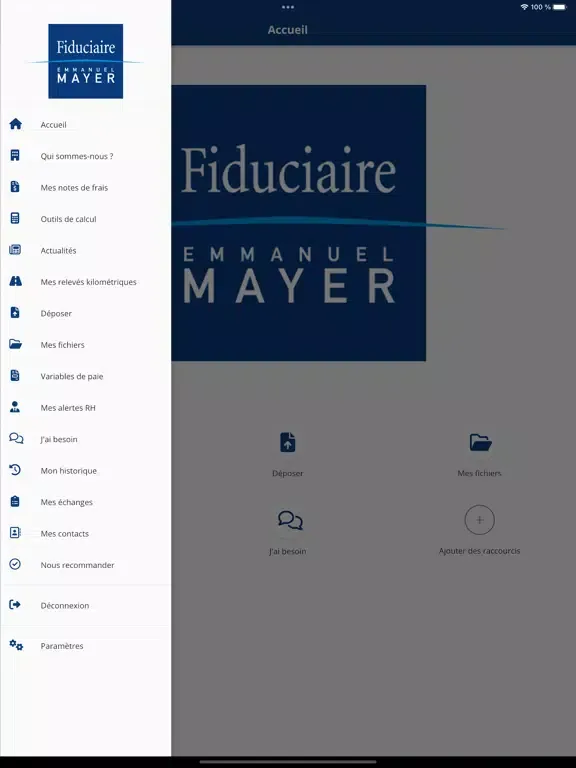 Fiduciaire Emmanuel Mayer iPad  Screenshots