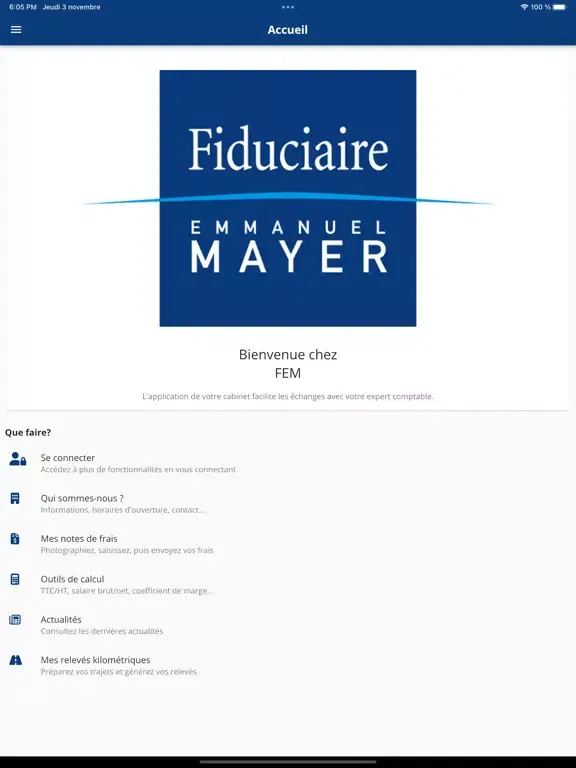 Fiduciaire Emmanuel Mayer iPad  Screenshots
