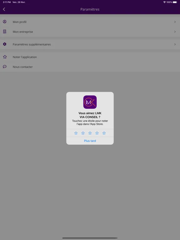 Capturas de tela do LMK VIA CONSEIL iPad 