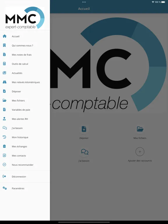 Ảnh chụp màn hình của MMC expert comptable iPad 