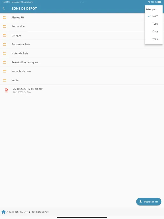 Ảnh chụp màn hình của MMC expert comptable iPad 