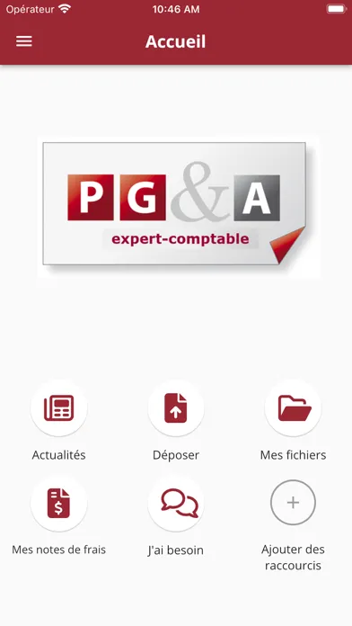 Capturas de tela do PGA – Expertise comptable