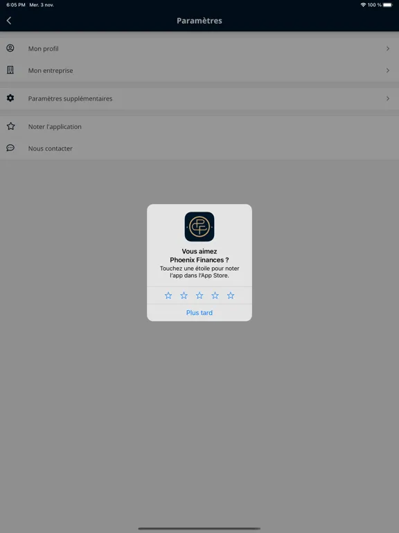 ภาพหน้าจอของ Phoenix Finances iPad 
