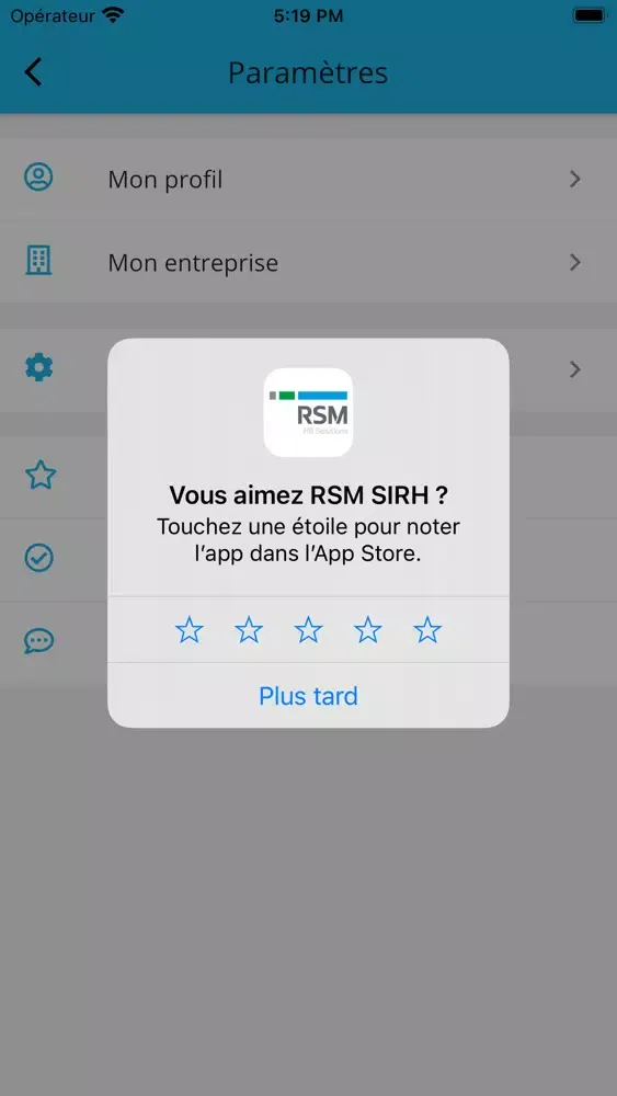 RSM SIRH应用截图