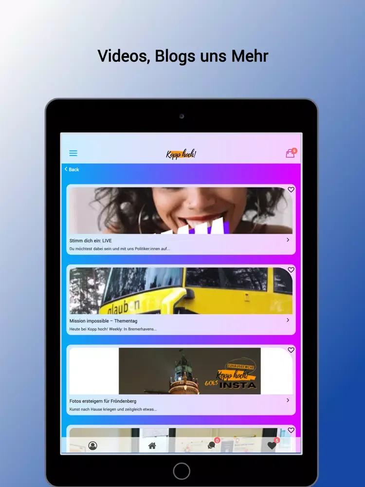 Kopp hoch iPad 应用截图