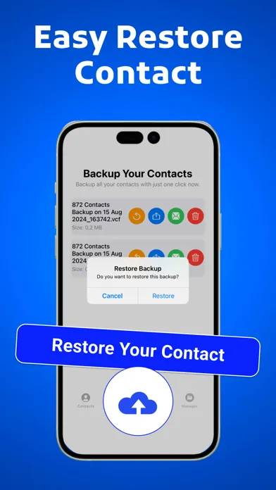 Capturas de tela do My Contact Backup Restore