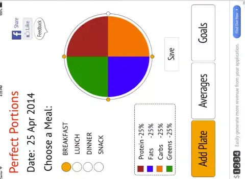 Capturas de pantalla de Perfect Portions iPad 