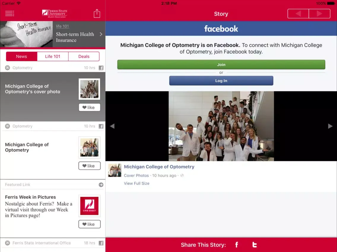 ภาพหน้าจอของ Ferris State Crib Sheet iPad 