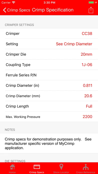 MyCrimp – Crimp Spec Tool سکرین شاٹس
