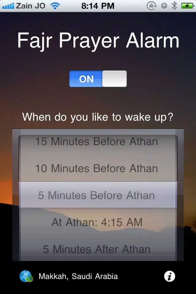 Tangkapan layar منبه صلاة الفجر Fajr Alarm - Year round Dawn time calculator and muslim prayer clock for the "four seasons"